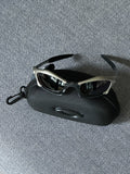 Vintage Oakley Splice Sunglasses: Polished SILVER Frame, Black Lenses - Vintage Collectible